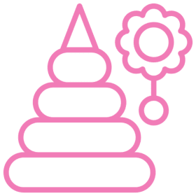 Geometric pink design with floral element