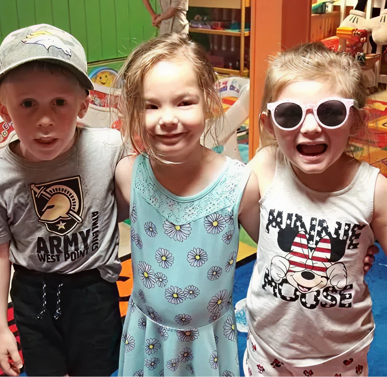 Children in a playroom having fun